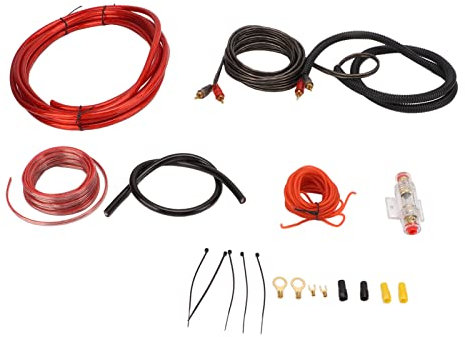 Car Amplifier Wiring Kit, 4 Gauge Car Audio Cable Amp Wiring Kit Amplifier Installation Wiring Kit for Subwoofer Speaker