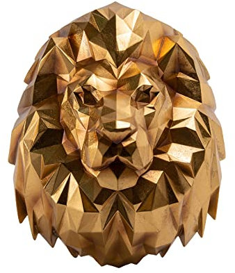 Guichifun Goldener Löwenkopf-Wandbehang, 36 cm, Kunstharz, Löwen-Dekor, Wandskulptur, Vintage-Tier-Wanddekoration für wilde Tierliebhaber