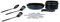 Sitram 714250 Batterie de cuisine 10 pcs Aluminium bleu métal mat : manche amovible, 2 Poêles Ø24,28cm, 2 Casseroles Ø16,20cm, 2 feutrines Ø 24,28cm, 2 spatules, 1 cuillère - tous feux dont induction