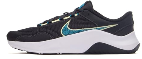 NIKE Men's Legend Essential 3 Sneaker, Anthracite/Blue Lightning-White-Black, 6.5 UK