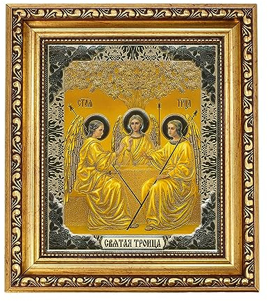Silver Axion Orthodoxe Ikone (Heilige Dreifaltigkeit/Святая Троица)