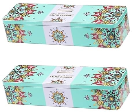Farmhouse Traditional made Luxury Finest Butter Biscuits Salted Caramel Gift Tin cookies- 225 Grams x 2, Perfect for Gifting for him & Her, Mothers & Fathers Day, Teacher Day, Easter, Christmas,