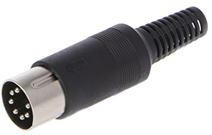 LUOFANG Connecteur de Prise DIN mâle, 7 Broches, Support de câble de châssis, Noir + Ton Argent