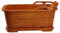 MegLob Holz Freistehende Badewanne, Moderne, Massive Holzbadewanne, Eiche Frei Sitzende Badewannen Für Erwachsene, Rechteck Aus Holzbadewannen Mit Armlehnen Und Popup-Abfluss,160cm/62.99