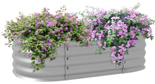 Outsunny Hochbeet Metall DIY mit offenem Boden 105 x 62 x 30 cm Silber | Pflanzkasten, Gemüsebeet, DIY Blumenkasten, Kräuterbeet für Garten, Balkon