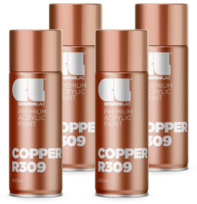 COSMOS LAC Sprühlack Sprühdose - 400ml - Sprühfarbe für den DIY-Bereich, geeignet für alle Oberflächen - Lackspray (4, Kupfer)
