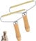 Eastrise Double Carpet Scraper,Lint Remover,Manual Brush Tool Shaver Clothes Fuzz Roller with Wooden Handle for Pet Hair,Fuzz(2 PC)