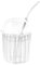 soulnioi 450ml Iced Coffee Glasses with Dome Lid and Straw, Ripple Glass Drinking Tumbler for Ice Tea Juice Latte Cappuccino Mocha Milkshake (Transparent)