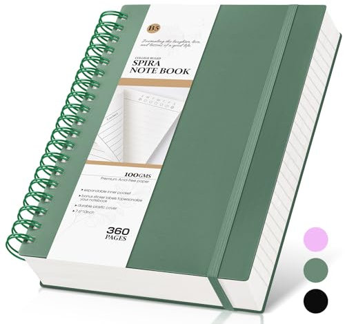 MUAHLIUB Spiral Notebooks B5 Darkgreen