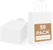 Gucass 50 Stück Mittel Papiertüten mit Henkel, Weiß Geschenktüten Kraftpapiertüte Papiertragetasche, Mitgebseltüten Geschenktaschen für Geburtstag Partys Hochzeit Weihnachten Halloween(21x11x27cm)