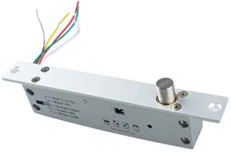 DC 12V 5 Leitungen Elektrisches Riegelschloss, Schmales Riegelriegel-Türschloss mit Zeitverzögerter LED-Anzeige (Ausschaltsperre)
