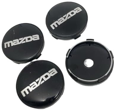 SANQIUTOU 4 Stück Nabendeckel Radnabenkappen für Mazda MX-5 Miata NA NB NC ND 1990-2019 2020 2021 2022 2023 60mm,Felgendeckel Autonaben Kratzfest und Wasserdicht Radnaben Auto Zubehör,Black