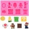XMOLDNMS 9 Hole Gold Coin Super Mario Yoshi Dragon Mushroom Gold Coins Silicone Moulds Fondant Candy Chocolate Mould for Cake Decoration Cupcake Topper Gum Paste Polymer Clay