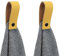 Handles and more - 2 x Handtuchhaken magnetisch - Ocher - 2,5 x 7,4 cm - inkl. Befestigungsmaterial - Handtuchhalter aus echtem Leder - Magnetschlaufe für Handtücher & Geschirrtücher - Wandhaken