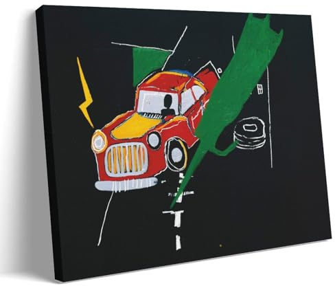GAJUYL Jean-Michel Basquiat Poster, Graffiti-Kunst-Serie, Poster, Straßenkunst, ohne Titel, Leinwanddruck, dekoratives Gemälde (9207), Rahmen, 60 x 90 cm