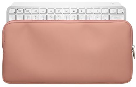 kwmobile Bluetooth Tastatur Cover kompatibel mit Logitech Mx Keys Mini Wireless Hülle - Nylon Schutzhülle für Keyboard - Nylon Tasche mit Zipper - Pastell Pfirsich
