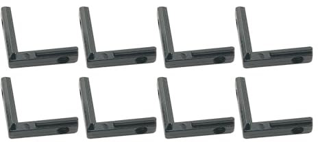 WELWIK 8PCS L Shaped Corner Connector Bracket with Screws Slot Aluminum Profile Accessories Internal Connection 6mm for 3D Printers CNC Routers Laser Engraving Machines Black