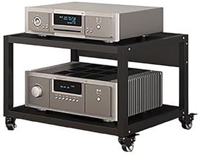 „Mobiler Audio-Video-Medienständerwagen auf Rädern, 2 3 4 5-stufiges Hochleistungs-Entertainment-Stereokomponenten-Rack, HiFi-Racks für Zuhause, schwarzer moderner Audio-Rack-Tower (Farbe: 2