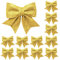Weihnachtsbaum Deko, 12 Stück Schleifen Weihnachten Gold, Schleifen Weihnachtsbaumschmuck, Weihnachtsschleifen für Christbaumschmuck Weihnachtsdeko Weihnachten Adventskranz Deko