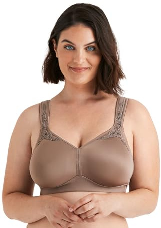 Miss Mary of Sweden Smoothly Womens Non-Wired Minimizer T-Shirt Bra 38DD Taupe