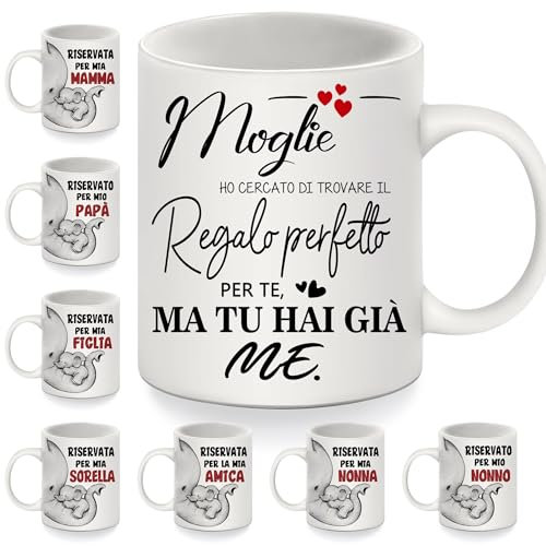 Moglie Ho cercato di trovare il regalo perfetto per te ma tu hai già me Tazza per la moglie da parte del marito Tazzine da caffè per la moglie Compleanno San Valentino Regalo di Natale (moglie)