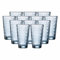 Ritzenhoff & Breker Favo Longdrinkgläser 12er Set, 400 ml, Wassergläser und Trinkgläser mit optischer Wabenstruktur, Glas, Blau
