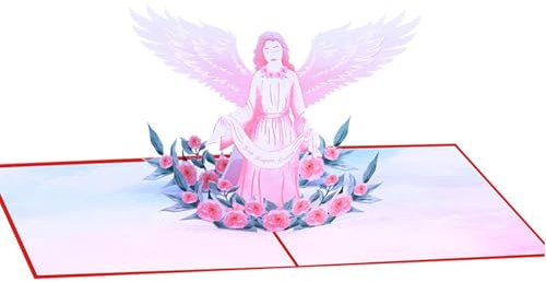 Générique Engelskarte - Spirituelle Popup Karte | Engel Grußkarte mit Weihnachts- und Taufkarte mit Umschlägen, spirituelle Botschaft für die Liebsten