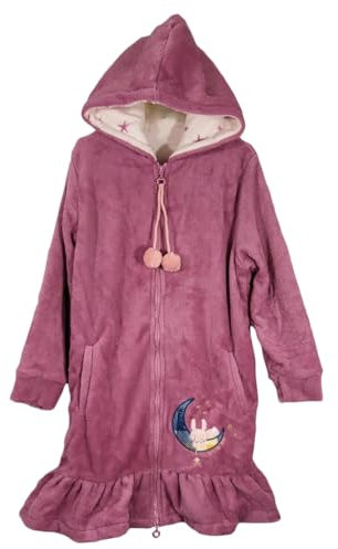 Vestaglia Bambina bimba invernale in pile con cerniera e cappuccio Irge IK368 9/10 anni rosa