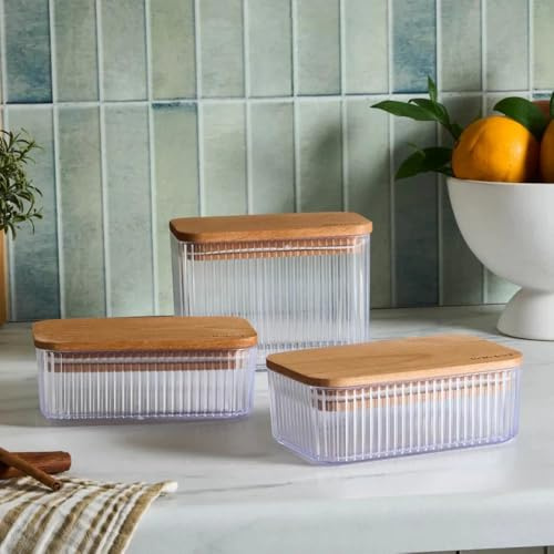 KARACA Massimo Lot de 3 boîtes de rangement Transparent