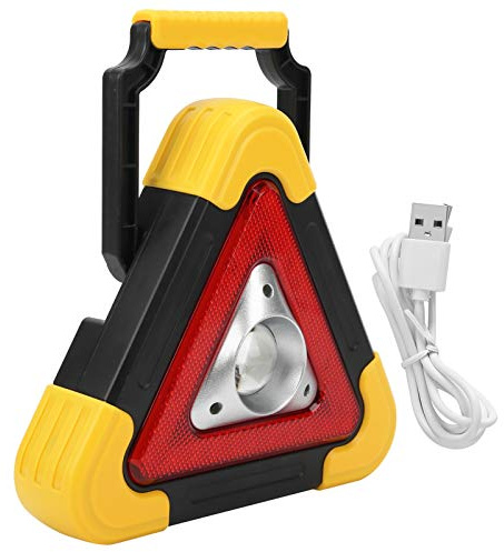 EVTSCAN Rechargeable Car Warning Triangle Light, Impact, Multifunctional LED Flashlight, Red Flashing, for Roadside Safety and Emergencies