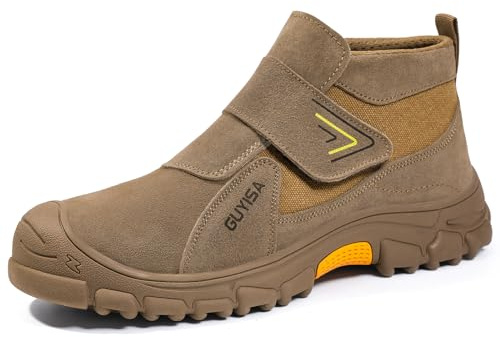 LAoutun Safety Boots Mens Slip on Welder Shoes Splash Proof Work Shoes