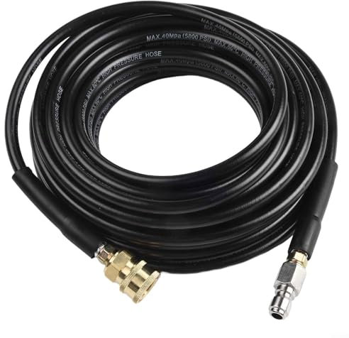 Feeshoppher Pressure Washer Extension Hose 3/8 Inch Steel for Braided Flexible Water Hose With Quick Connect Swivel For High Pressure Cleaner 2000 PSI(10M)