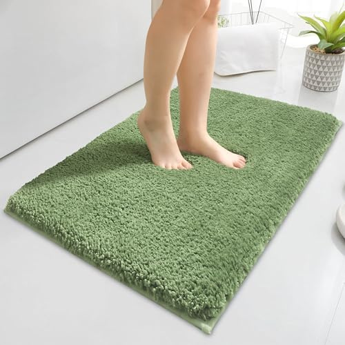 Baahrnom Mikrofaser Badezimmerteppich 40x60cm,Badematte rutschfest Waschbar | Non Slip Badteppich Kuschelig Weich Badvorleger für Dusche, Badewanne und Toilette