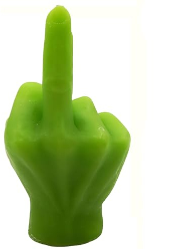 Witzige Kerze mit Mittelfinger H 16 cm – Freches Anti-Weihnachten Design für Festtags-Muffel – Lustige Geschenkidee für Kollegen & Freunde – Sarkastische Deko zu Weihnachten & Advent