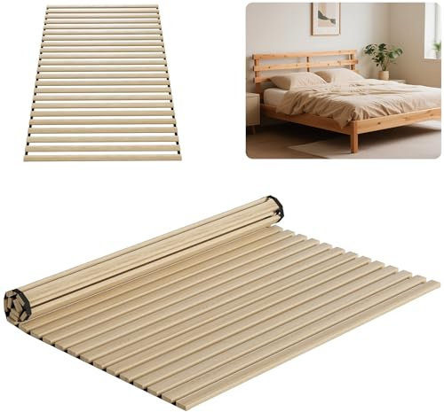 ACXIN Premium Rollrost Rolllattenrost Lattenrost 23 Leisten aus massiver Fichte 90 x 200 cm, belastbar bis 300 kg, Holzlatten inkl. schwarzem Gummiband, für Jede Matratze