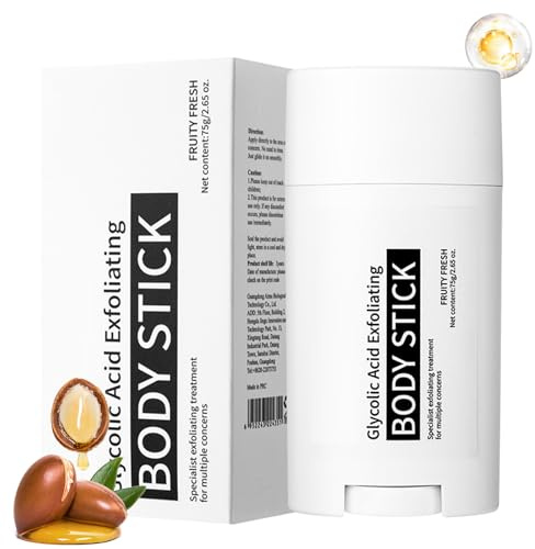 TUOSHITONG Glycolic Acid Exfoliating Body Stick,Exfoliating Lotion Stick,Smooths Rough Skin,Reduces the Appearance of Cellulite,Effect Radiant Skin,BodyCare Balm for Underarms,Legs,Body /2.65 Oz