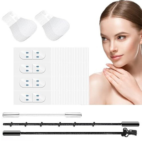 160 Stück Face Tape Lifting Gesicht, Face Lifting Tape, Facelifting Tape Unsichtbare Facelifting Aufkleber, Sofort Gesichtstape Gegen Falten, Doppelkin & Stirn, Anti Falten Patches