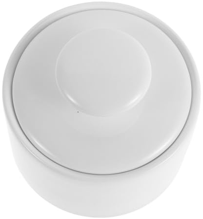 Healifty Zuccheriera Ceramica Bianca 170 Ml Coperchio Ermetico Design Semplice Contenitore da Zucchero per Caffè e Tè Risparmio di Spazio per Cucina e Bar