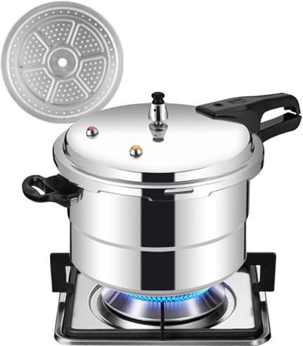 Autocuiseur pour Cuisinière - Cocotte Minute 5 Litres avec Panier Vapeur Amovible,Casserole en d'aluminium pour la préparation de fruits de mer, viande, volaille et légumes à la maison, en salle à man