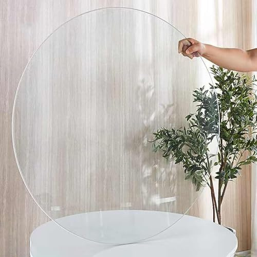 70/80/90cm Glasplatte Transparent, Runder Glastisch Tischplatte, Flache Polierte Ersatz-Tischplatten Für Esstisch, Couchtisch, Gartentisch(45cm(17.72in))