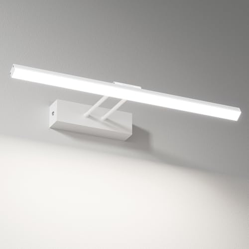 EMKE LED Spiegellampe Bad 40cm, 6500K Kaltweiß, Weiß | 200 Grad Drehung, 8W, IP44 wasserdicht, Wandbeleuchtung für Badezimmer, Spiegelleuchte