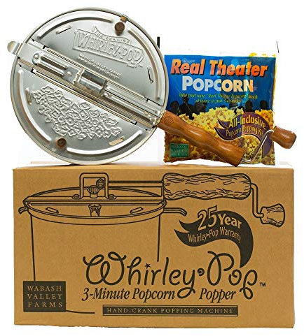 Wabash Valley Farms Machine à Popcorn pour cuisinière avec engrenage en métal, Aluminium, Argent, Nylon
