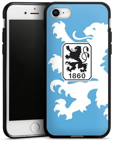 Silikon Hülle kompatibel mit Apple iPhone 7 Case schwarz Handyhülle TSV 1860 München Offizielles Lizenzprodukt Wappen