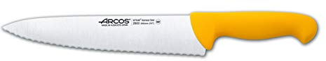 Arcos Couteau de Chef Professionnel - Lame Dentelée Acier Inoxydable NITRUM 25 cm - Durabilité, Précision de Coupe - Manche Polypropylène - Série 2900