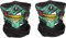 Super Things 2X Premium Multifunktionstuch | Sturmmaske | Bandana | Schlauchtuch | Halstuch mit Totenkopf- Skelettmasken für Motorrad Fahrrad Ski Paintball Gamer Karneval Kostüm Skull Maske (2 Grün)