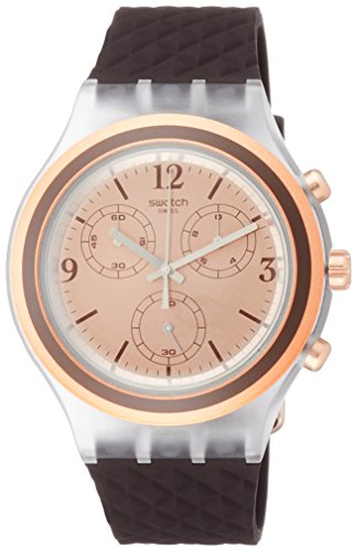 Swatch Damen Chronograph Quarz Uhr mit Silikon Armband SVCK1005