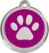 Red Dingo Hundemarke Pfote inklusive Gravur (L, violett)