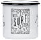 MUGSY Emaille Tasse, Surf for Life Design, 300ml, Outdoor Ausrüstung, bruchfest & leicht