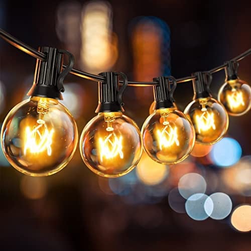 Elegear Outdoor String Lights Mains Powered 39FT/12M Festoon Lights Outdoor, 30+3 Incandescent Bulbs, IP65 Waterproof Connectable String Light Plug in Garden Lights for Balcony Patio Gazebo Wedding