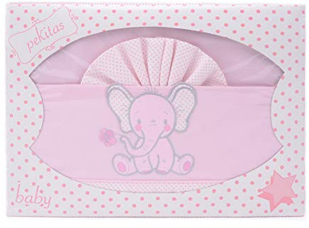 Parure de lit 3 pièces pour berceau 60 x 120 cm, 100 % coton, fabriquée au Portugal, couleur rose